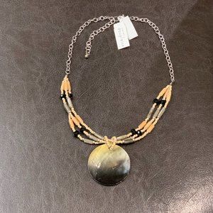 Tan & Black Statement Necklace - NWT